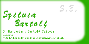 szilvia bartolf business card